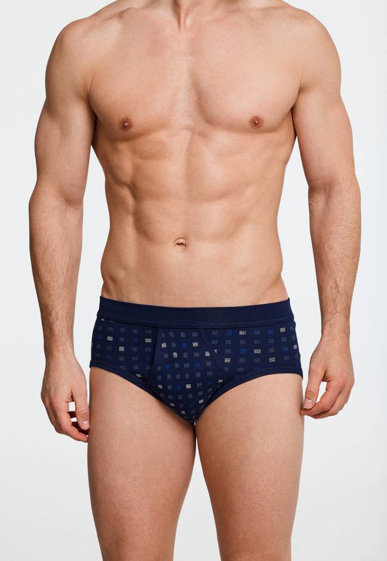 Schiesser Sportslips mit Eingriff 2er-Pack navy blau kariert - Essentials Verkauf