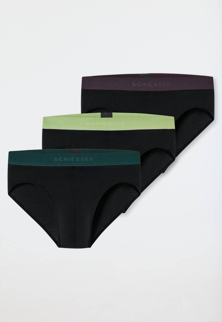 Schiesser Rio-Slips 3er-Pack Organic Cotton Webgummibund mehrfarbig - 95/5 Schlussverkauf