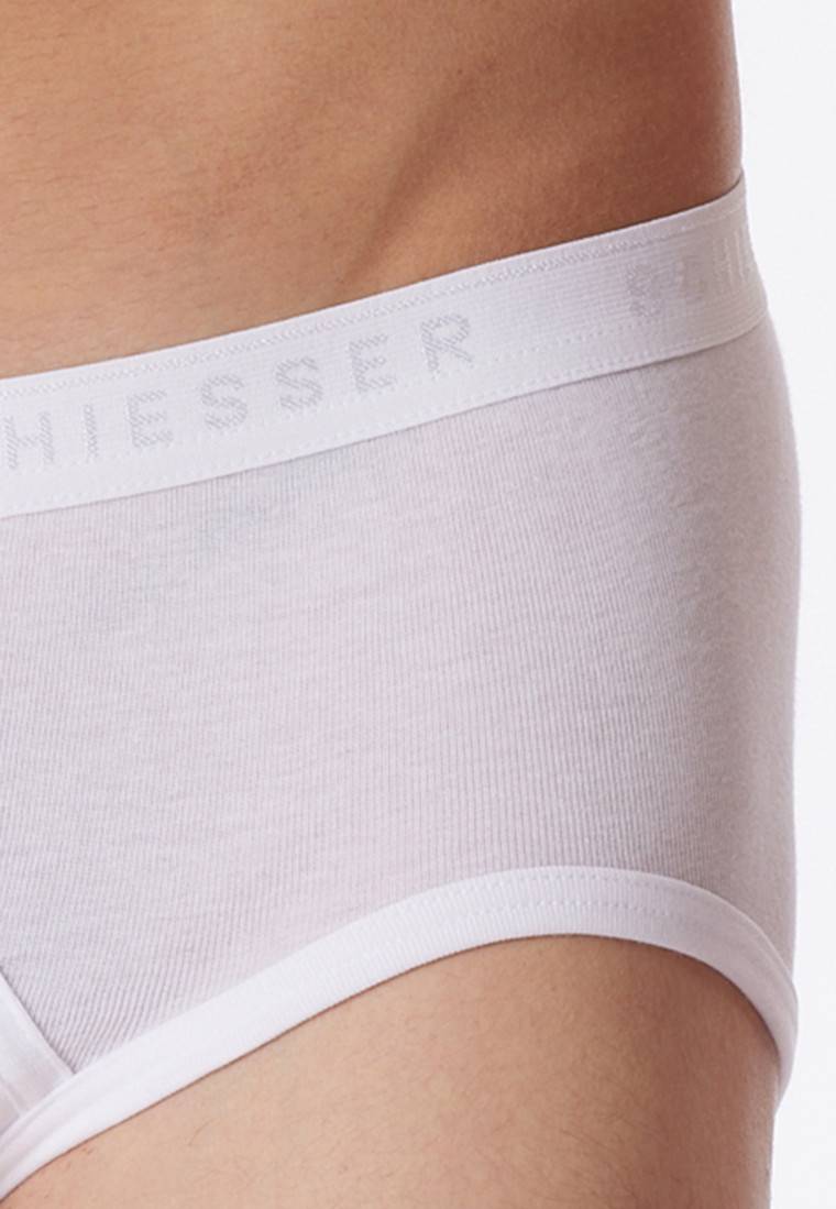 Schiesser Sportslips 2er-Pack mit Eingriff Feinripp weiß - Original Feinripp Fabrikverkauf