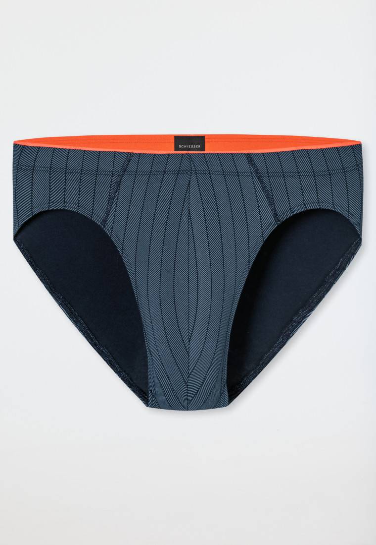 Schiesser Supermini Organic Cotton gestreift blaugrau - 95/5 Meist gekauft