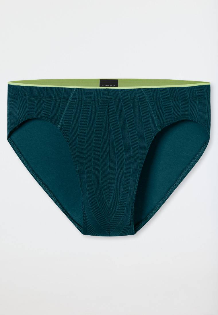 Schiesser Supermini Organic Cotton gestreift petrol - 95/5 Kostenloser Versand