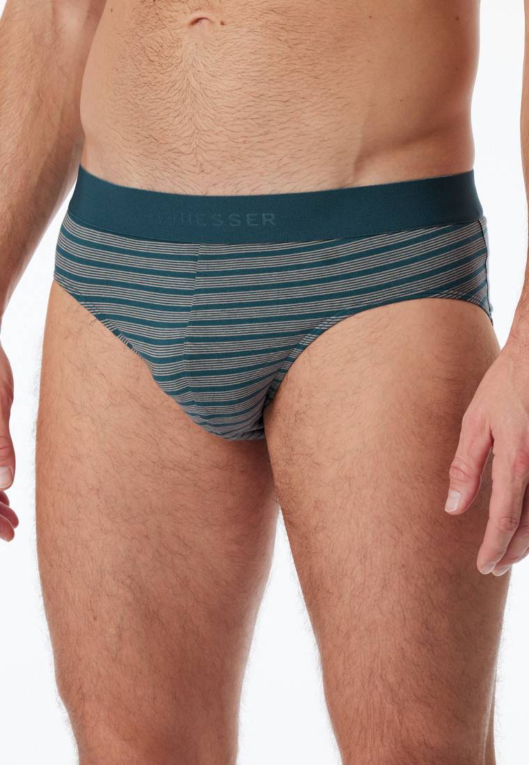 Schiesser Rio-Slips 3er-Pack Organic Cotton Webgummibund uni/gestreift - 95/5 Fabrik Onlineshop