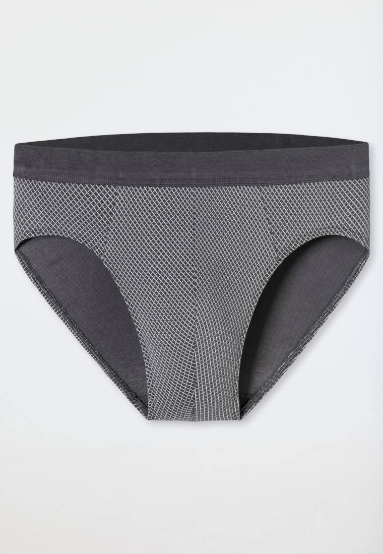 Schiesser Minislip Organic Cotton gemustert anthrazit - Comfort Fit Online Outlet
