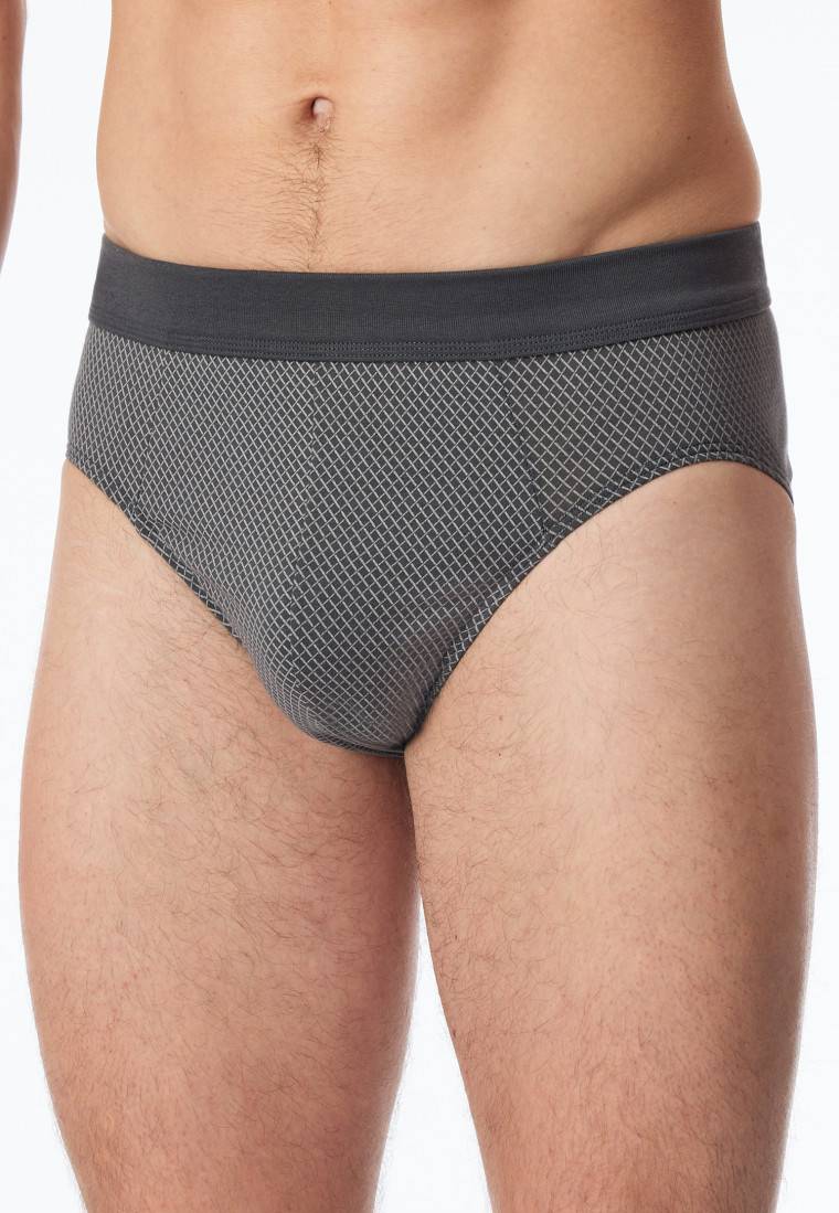 Schiesser Minislip Organic Cotton gemustert anthrazit - Comfort Fit Online Outlet