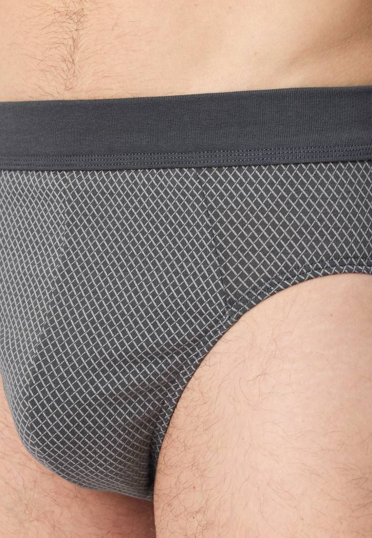 Schiesser Minislip Organic Cotton gemustert anthrazit - Comfort Fit Online Outlet