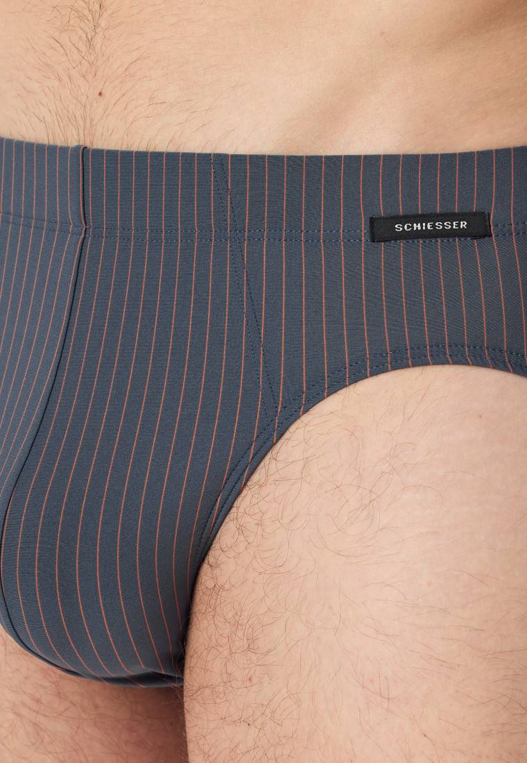 Schiesser Supermini Micro-Qualität Nadelstreifen jeansblau - Pure Micro Große Rabatte