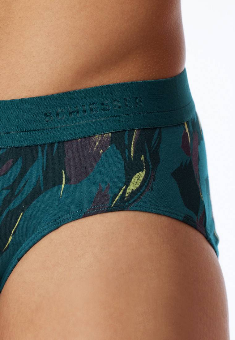 Schiesser Rio-Slip petrol gemustert - 95/5 Kauf eins, bekomm eins gratis