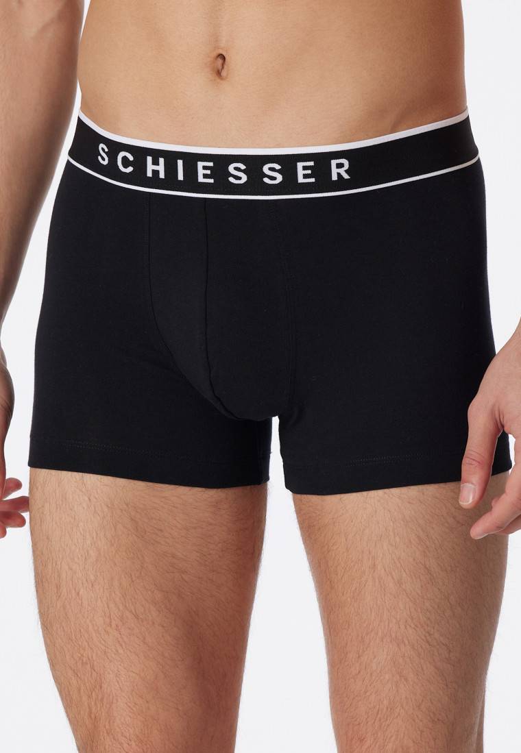 Schiesser Shorts 3er-Pack Organic Cotton Webgummibund schwarz - 95/5 Tiefpreis