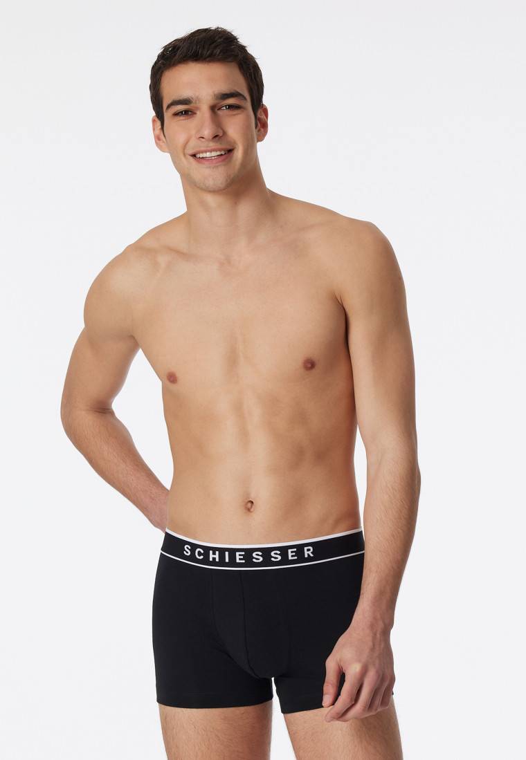 Schiesser Shorts 3er-Pack Organic Cotton Webgummibund schwarz - 95/5 Tiefpreis