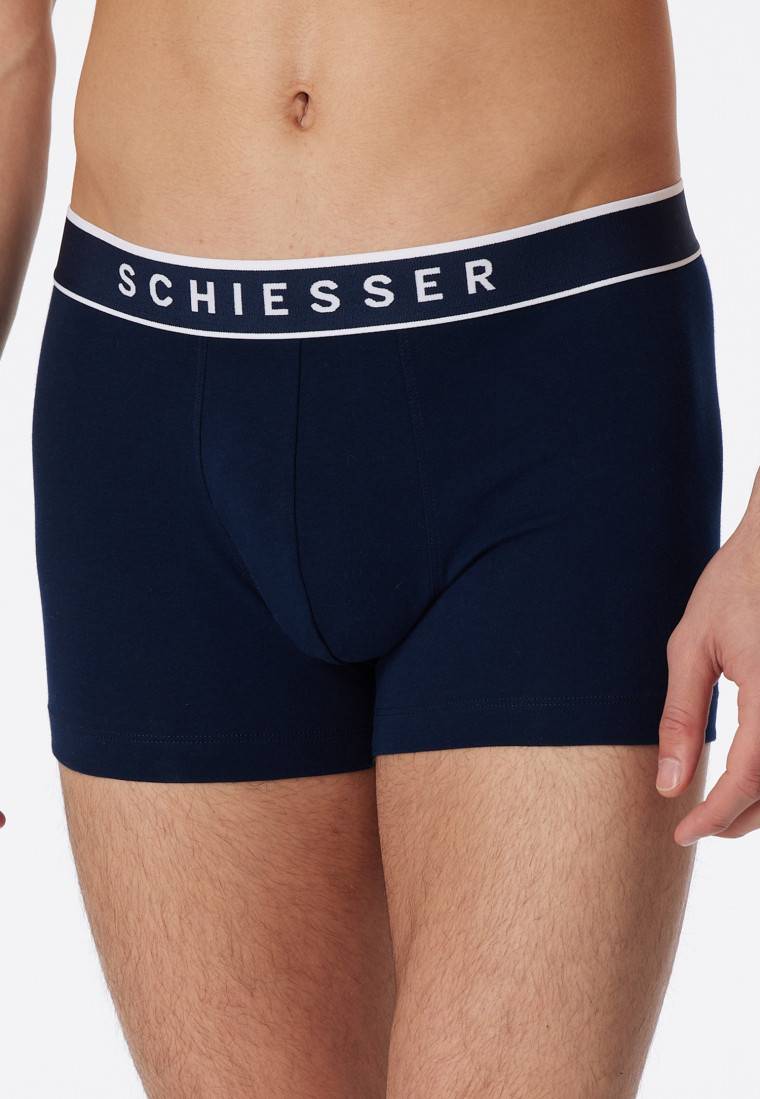 Schiesser Shorts 3er-Pack Organic Cotton Webgummibund dunkelblau - 95/5 Super Sparpreis