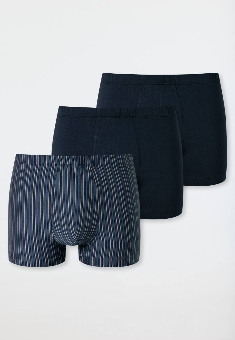 Schiesser Shorts 3er-Pack Organic Cotton uni/geringelt mehrfarbig - 95/5 Kostenlose Rückgabe
