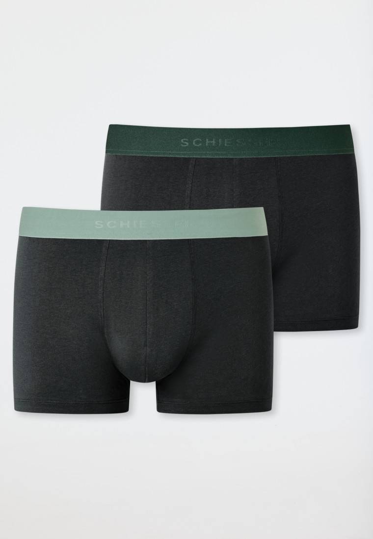 Schiesser Long-Shorts 2er-Pack Organic Cotton Webgummibund mehrfarbig - 95/5 Neueste Stile
