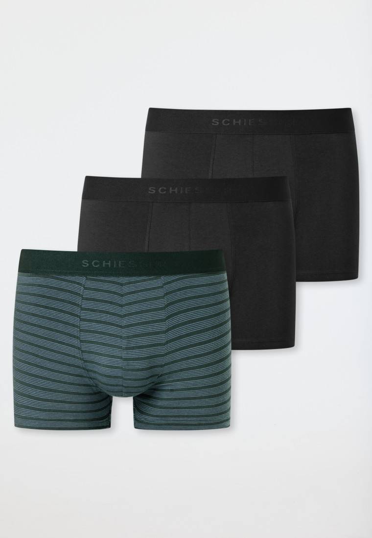 Schiesser Shorts 3er-Pack Organic Cotton Webgummibund uni/gestreift mehrfarbig - 95/5 Letzte 2 Tage
