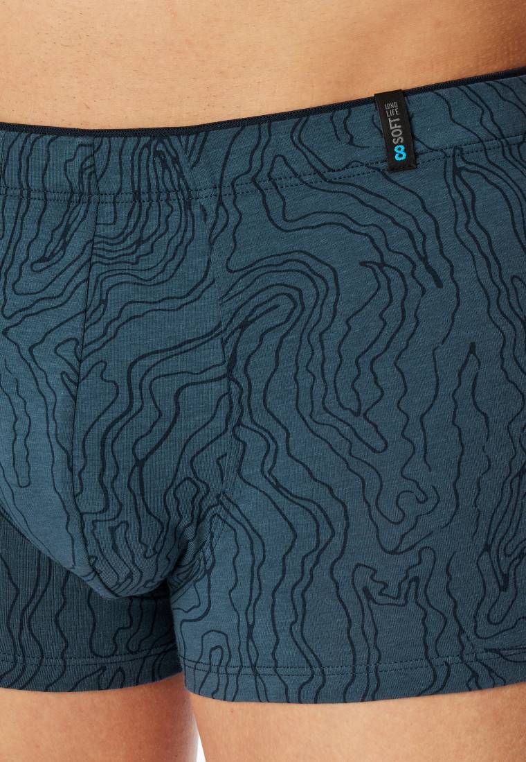 Schiesser Shorts Modal gemustert dunkelblau - Long Life Soft Zeitbegrenzte Promotion