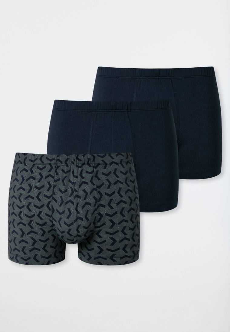 Schiesser Shorts 3er-Pack Organic Cotton dunkelblau gemustert - 95/5 Bis zu 50% Rabatt