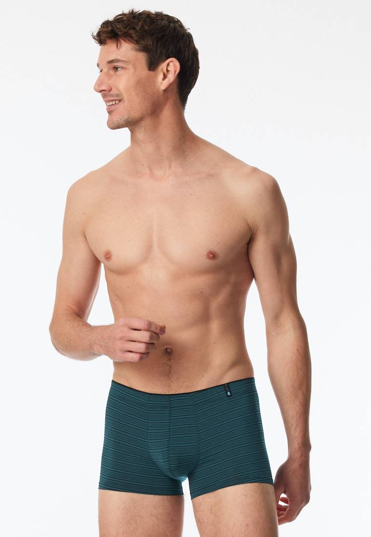 Schiesser Shorts Modal Streifen petrol - Long Life Soft Bis zu 60% Rabatt