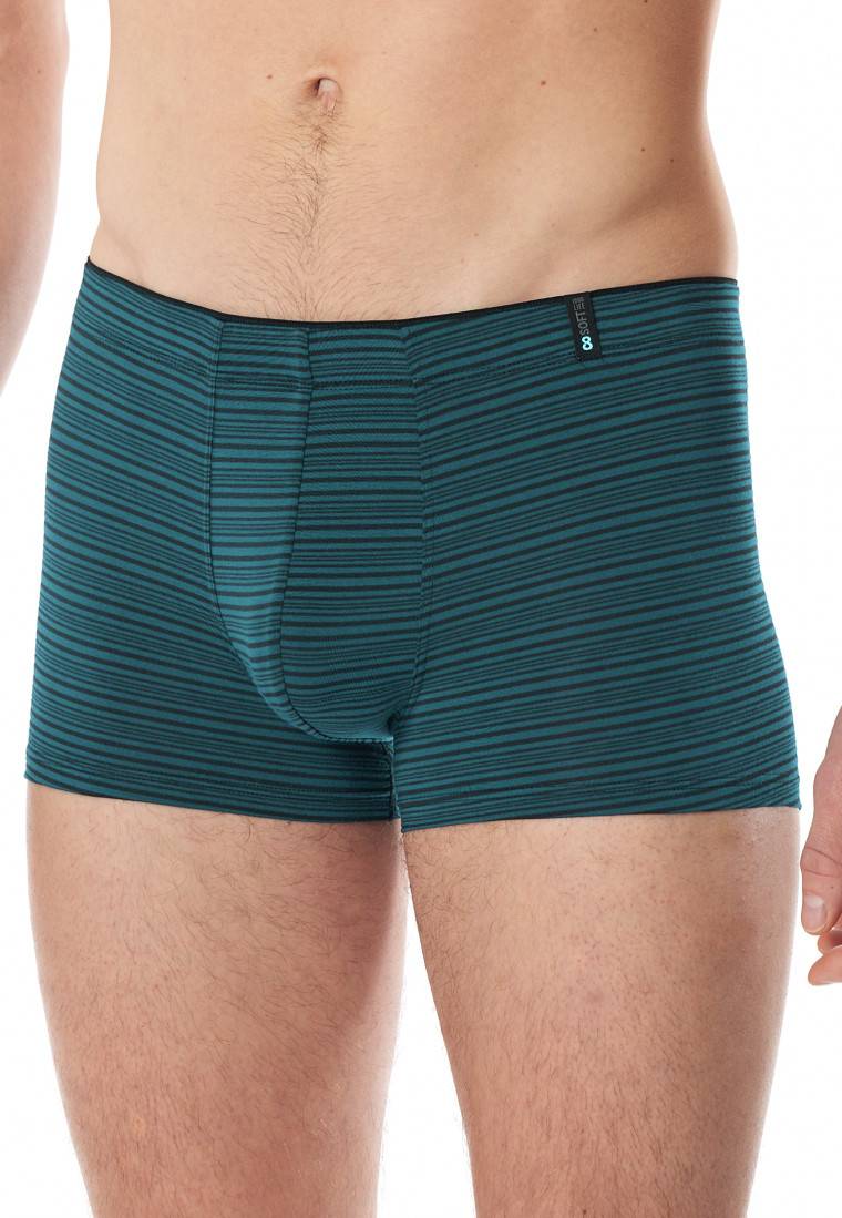 Schiesser Shorts Modal Streifen petrol - Long Life Soft Bis zu 60% Rabatt