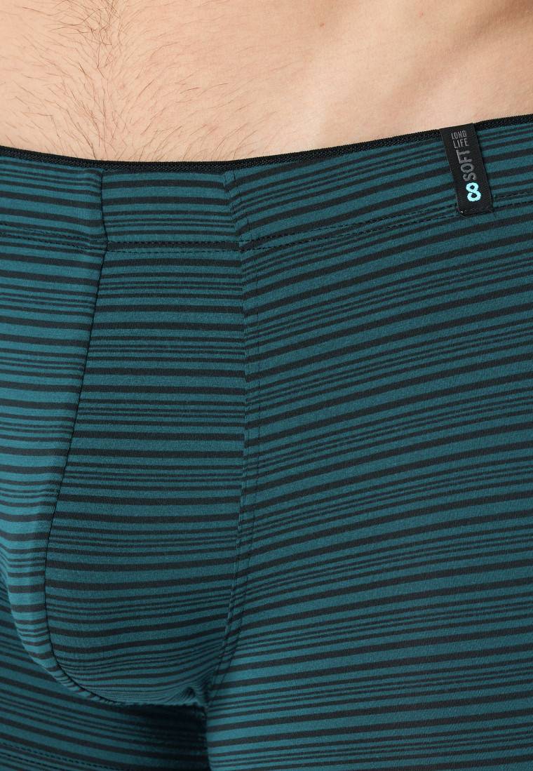 Schiesser Shorts Modal Streifen petrol - Long Life Soft Bis zu 60% Rabatt