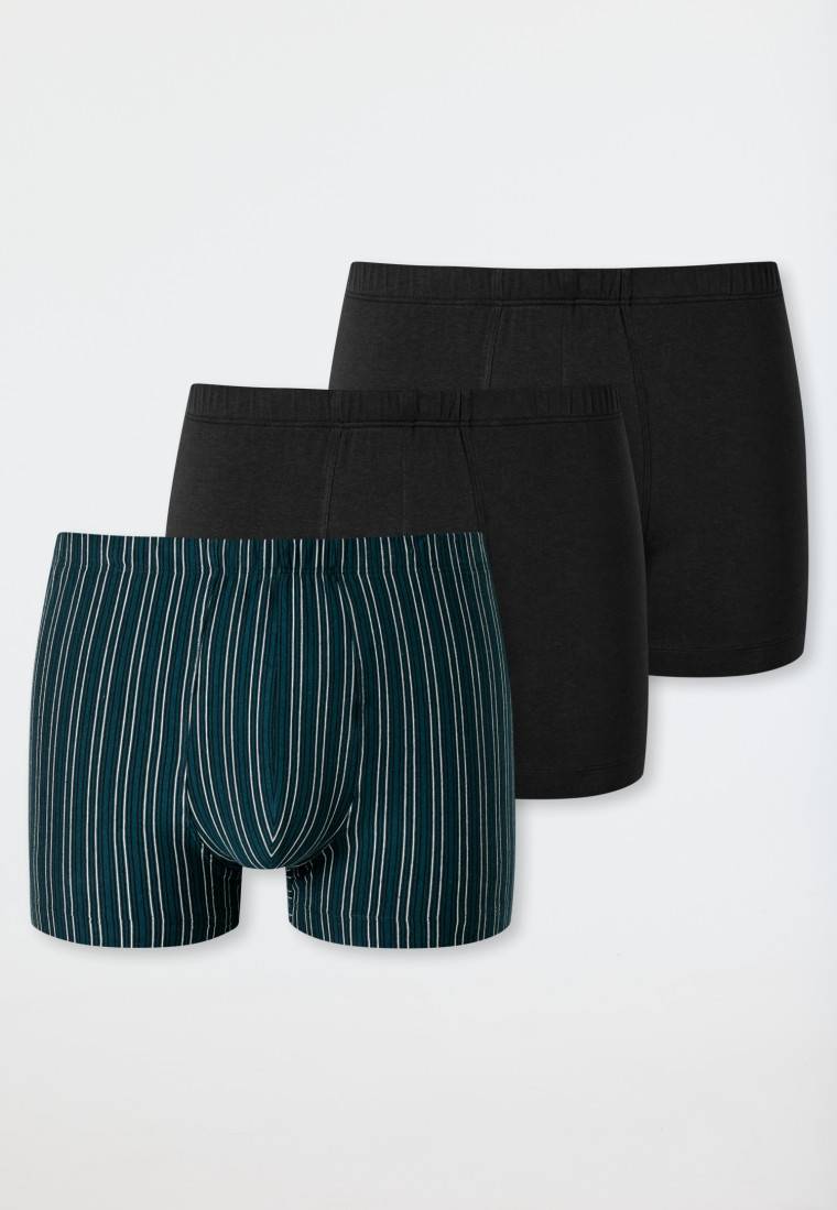 Schiesser Shorts 3er-Pack Organic Cotton uni/geringelt mehrfarbig - 95/5 Sonderangebot der Fabrik