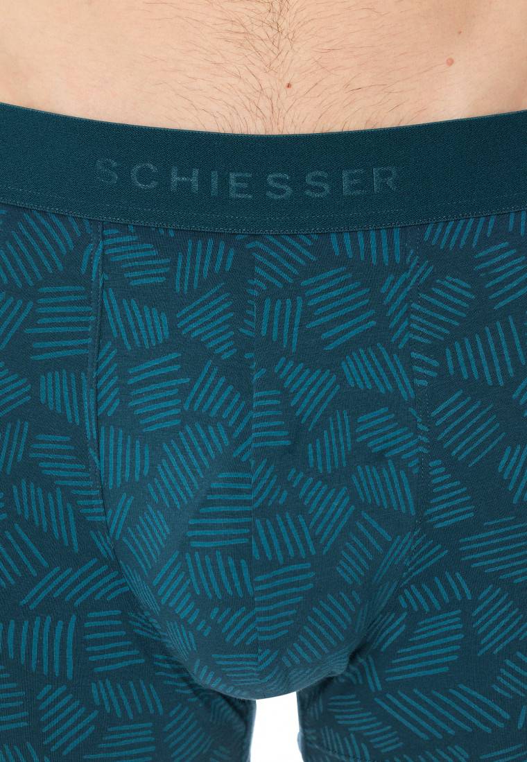 Schiesser Shorts 3er-Pack Organic Cotton Webgummibund uni/gemustert mehrfarbig - 95/5 Nur noch ein Tag übrig