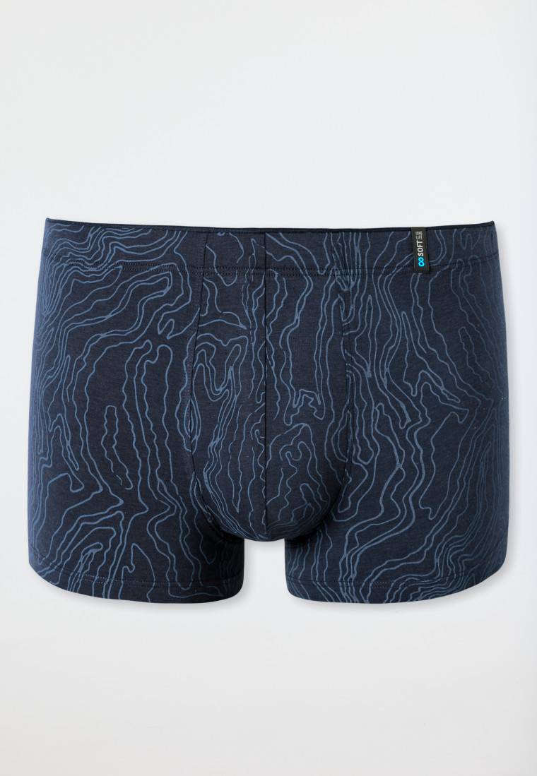 Schiesser Shorts Modal gemustert jeansblau - Long Life Soft Super Rabatt