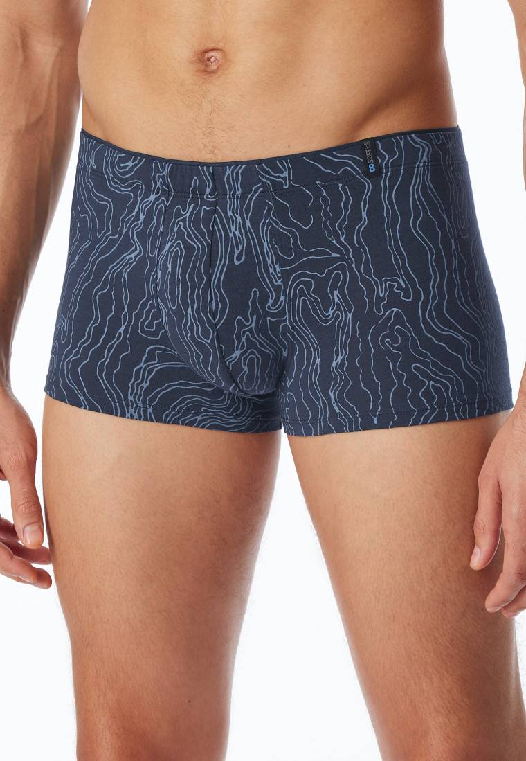 Schiesser Shorts Modal gemustert jeansblau - Long Life Soft Super Rabatt
