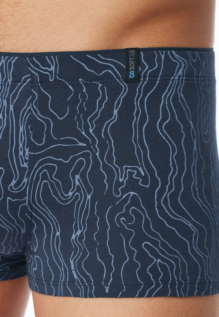 Schiesser Shorts Modal gemustert jeansblau - Long Life Soft Super Rabatt