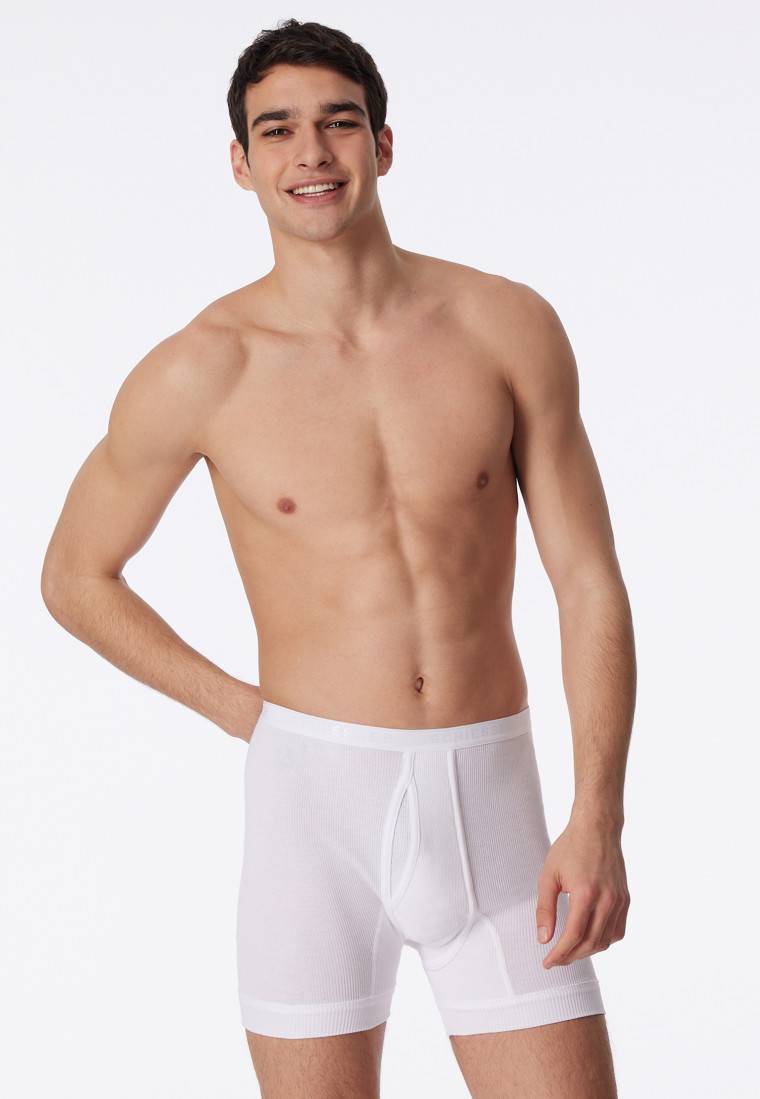 Schiesser Unterhose kurz mit Eingriff Doppelripp weiß - Original Classics 50% Rabatt mit kostenlosem Versand