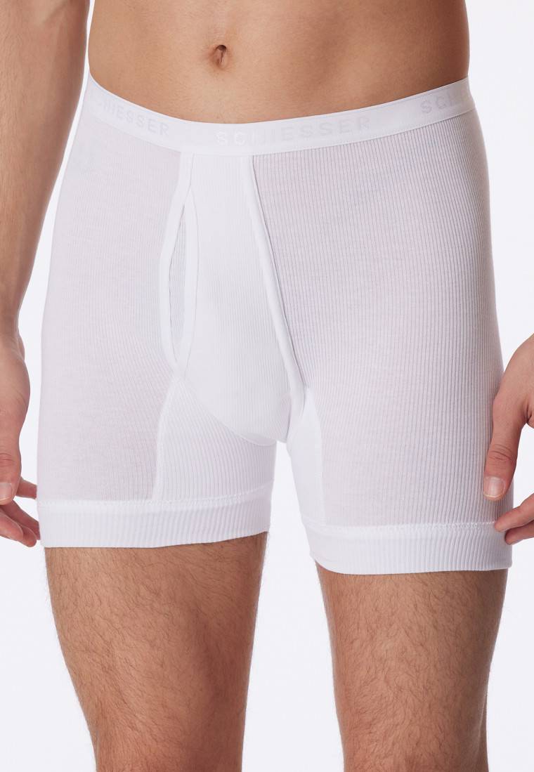 Schiesser Unterhose kurz mit Eingriff Doppelripp weiß - Original Classics 50% Rabatt mit kostenlosem Versand