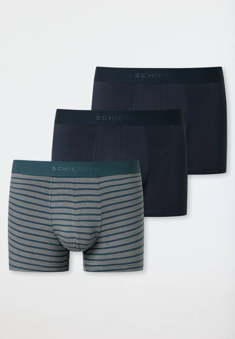 Schiesser Shorts 3er-Pack Organic Cotton Webgummibund uni/gestreift mehrfarbig - 95/5 Clearance-Verkauf