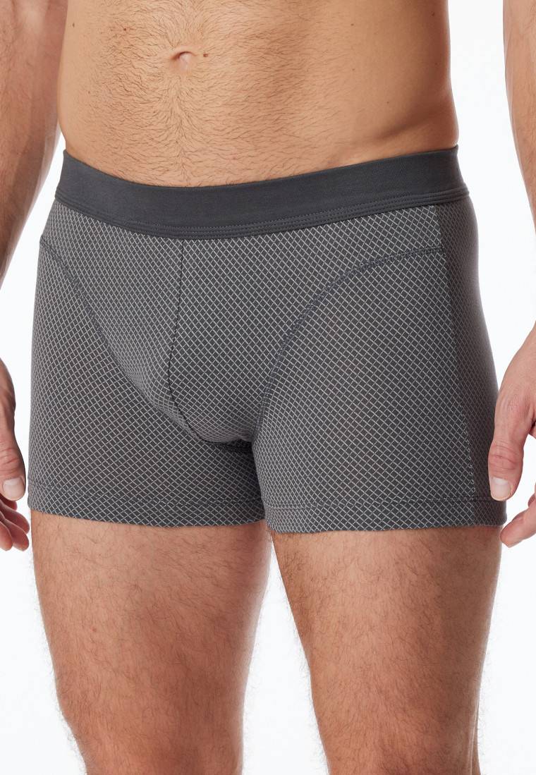Schiesser Shorts Organic Cotton gemustert anthrazit - Comfort Fit Black Friday Preise