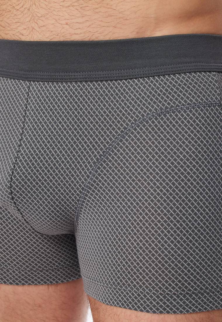 Schiesser Shorts Organic Cotton gemustert anthrazit - Comfort Fit Black Friday Preise
