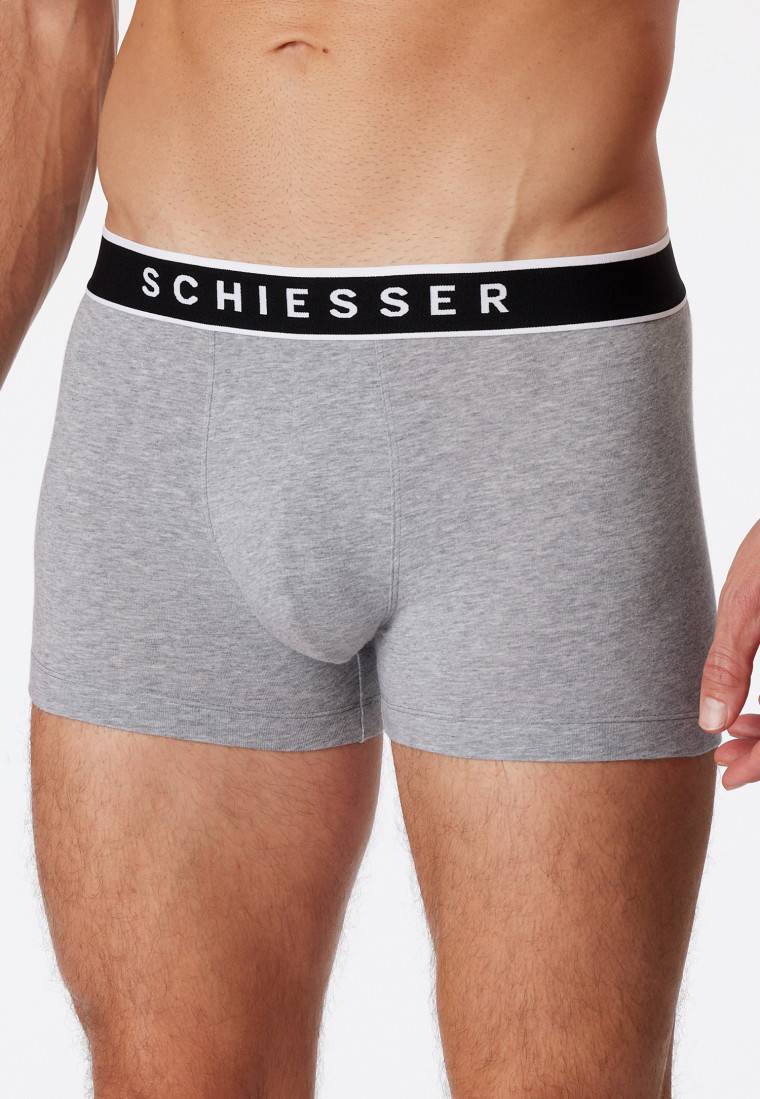Schiesser Shorts 3er-Pack Organic Cotton Webgummibund grau-meliert - 95/5 Im Verkauf