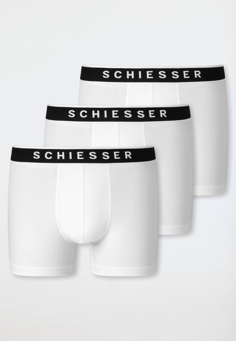 Schiesser Shorts 3er-Pack Organic Cotton Webgummibund weiß - 95/5 Outlet
