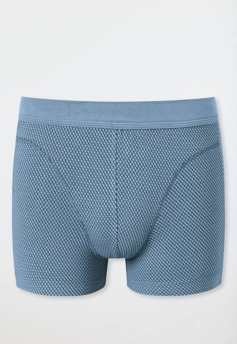 Schiesser Shorts Organic Cotton gemustert blaugrau - Comfort Fit Fabrikverkauf