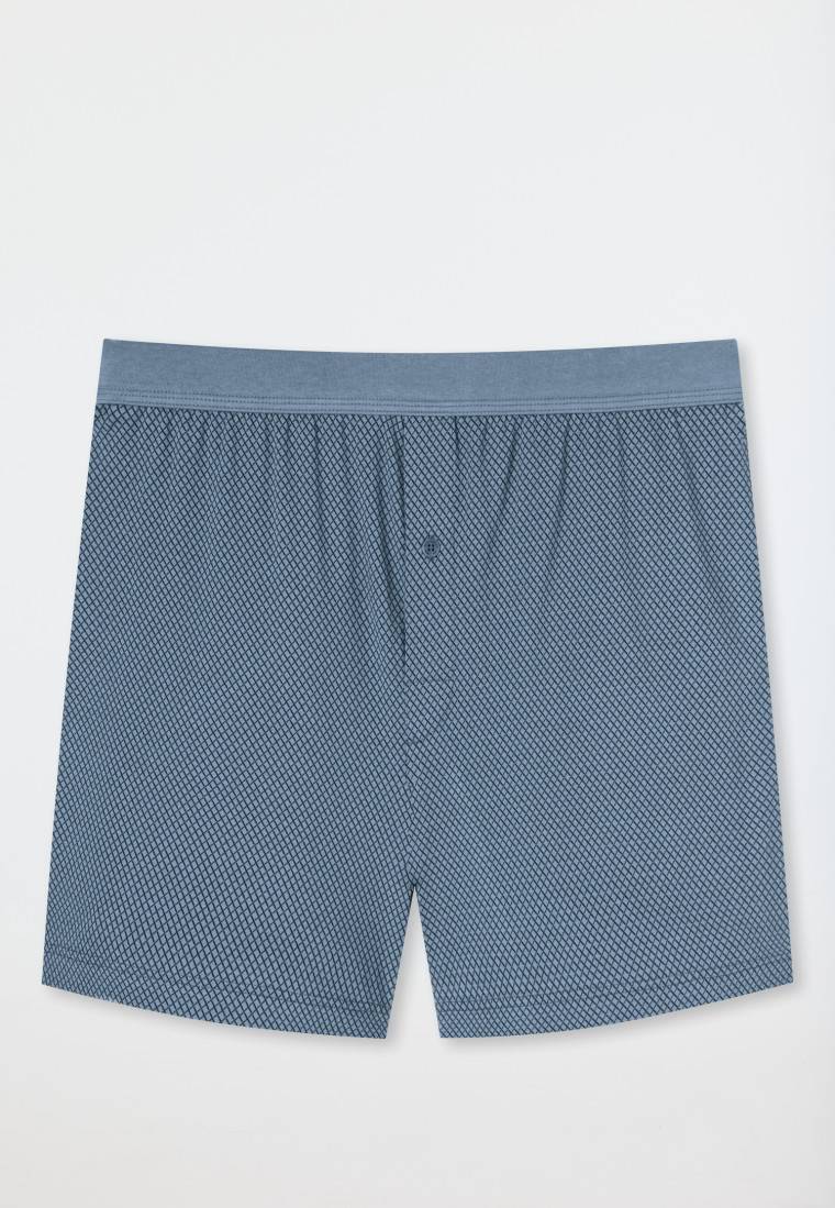 Schiesser Boxershorts Organic Cotton gemustert blaugrau - Comfort Fit Fabrik Onlineshop
