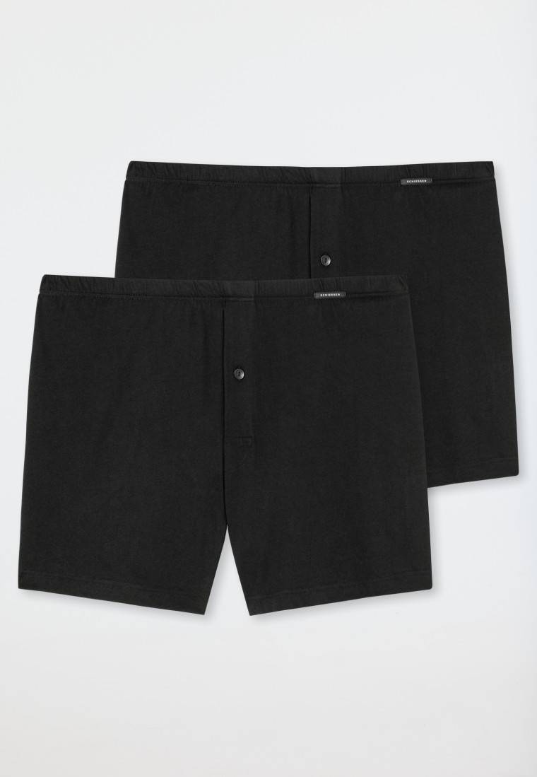 Schiesser Boxershorts 2er-Pack Jersey schwarz - Boxershorts Multipack Fabrikpreis