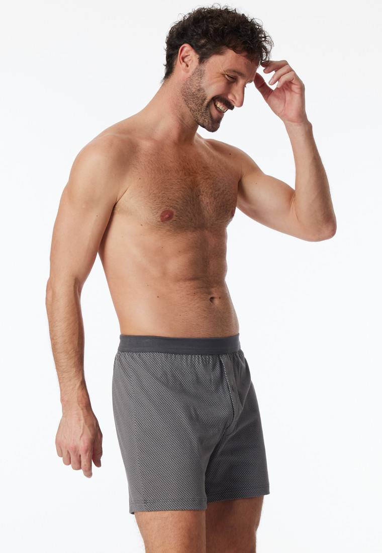 Schiesser Boxershorts Organic Cotton gemustert anthrazit - Comfort Fit Sonderangebot