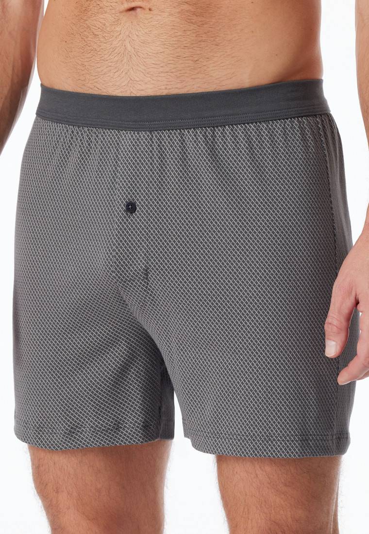 Schiesser Boxershorts Organic Cotton gemustert anthrazit - Comfort Fit Sonderangebot