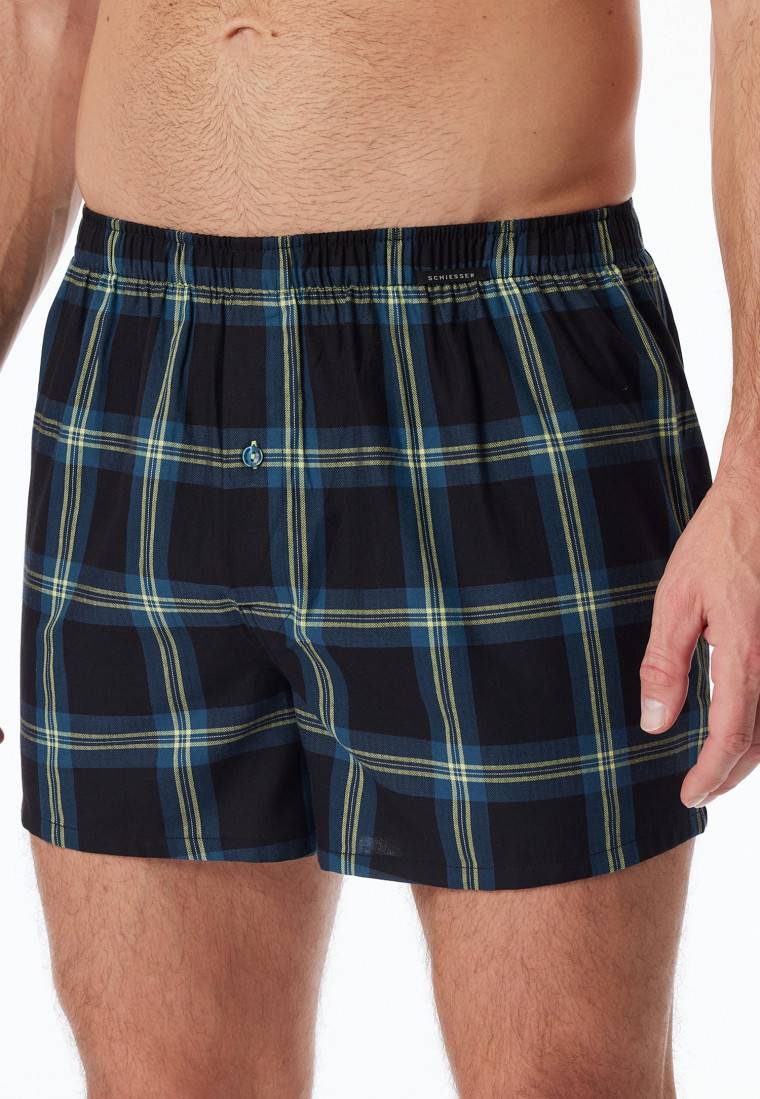 Schiesser Boxershorts 2er-Pack Webware uni & kariert - Boxershorts Multipacks Versandkostenfrei