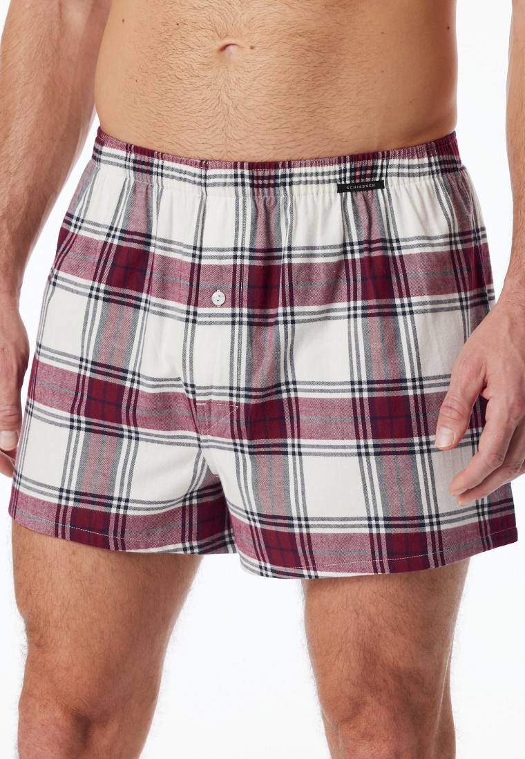 Schiesser Boxershorts 2er-Pack Webware uni kariert mehrfarbig - X-Mas Großer Ausverkauf