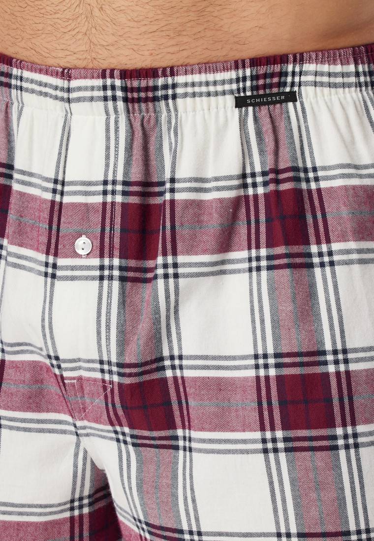 Schiesser Boxershorts 2er-Pack Webware uni kariert mehrfarbig - X-Mas Großer Ausverkauf