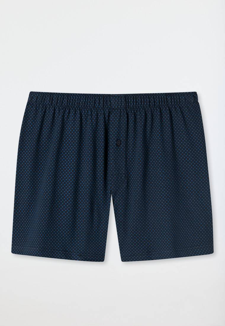 Schiesser Boxershorts Jersey dunkelblau gemustert - Cotton Casuals Begrenztes Angebot