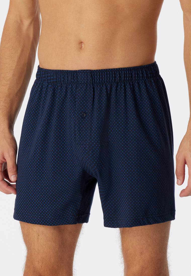 Schiesser Boxershorts Jersey dunkelblau gemustert - Cotton Casuals Begrenztes Angebot