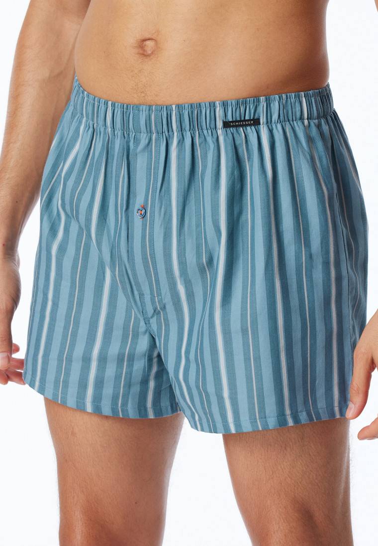 Schiesser Boxershorts 2er-Pack Webware uni & gestreift - Boxershorts Multipacks Online Shopping