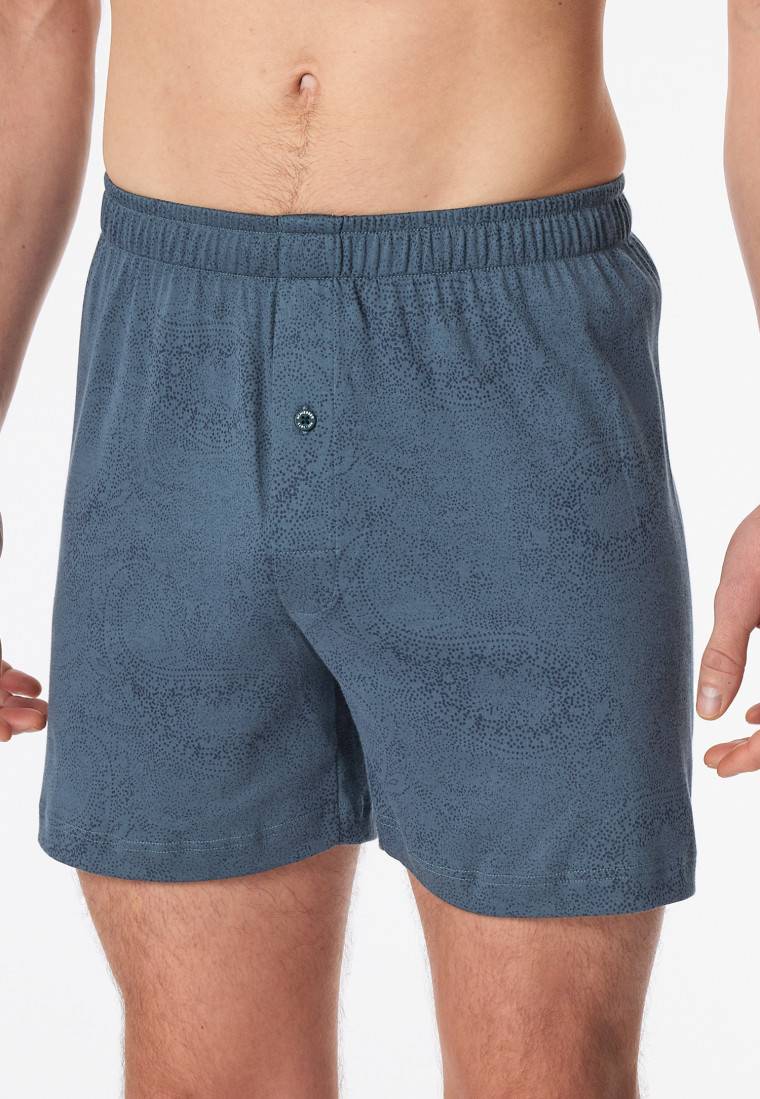 Schiesser Boxershorts Interlock Paisley nachtblau - Fine Interlock Exklusivangebot