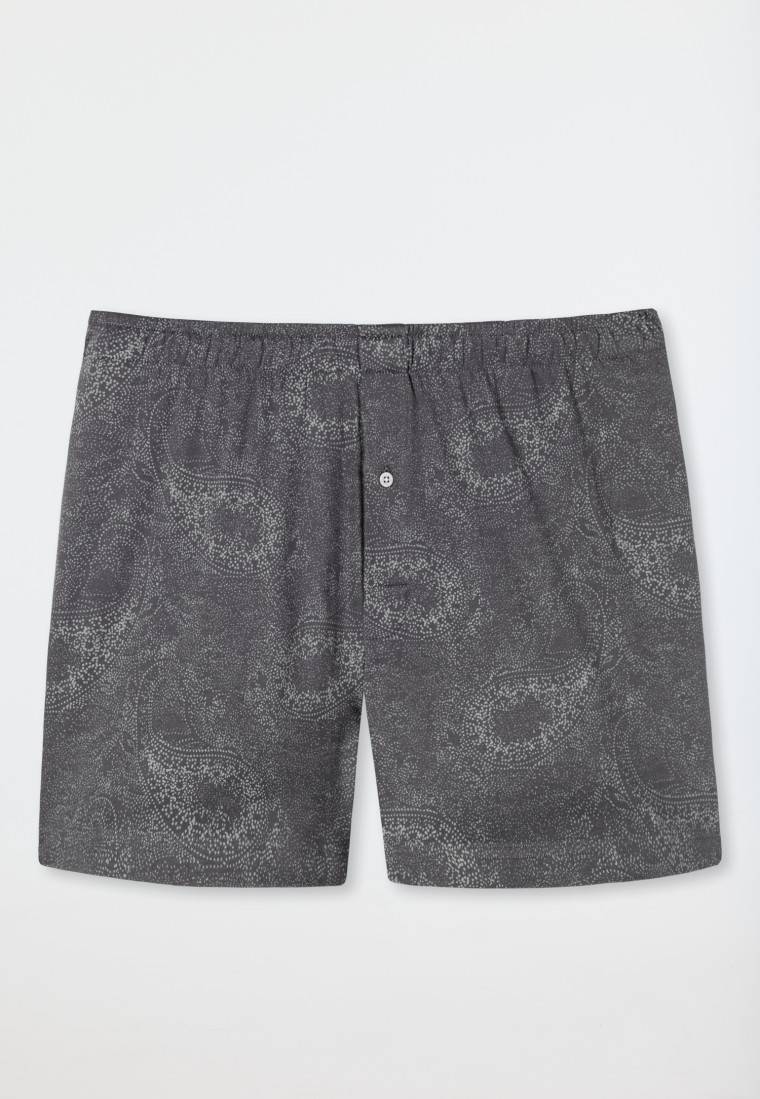 Schiesser Boxershorts Interlock Paisley anthrazit gemustert - Fine Interlock Preisnachlass