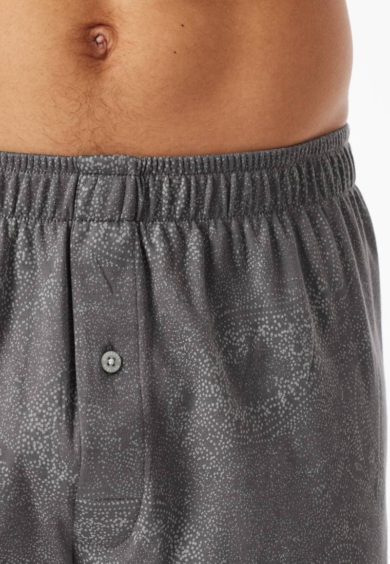 Schiesser Boxershorts Interlock Paisley anthrazit gemustert - Fine Interlock Preisnachlass