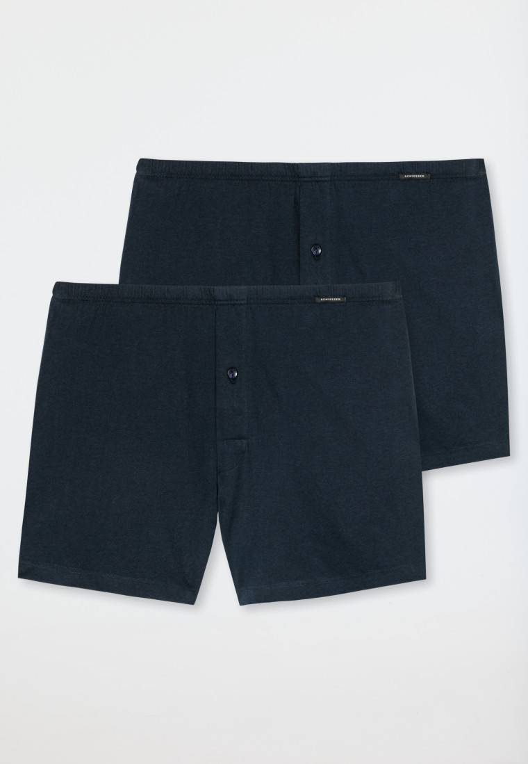 Schiesser Boxershorts 2er-Pack Jersey dunkelblau - Boxershorts Multipack Black Friday