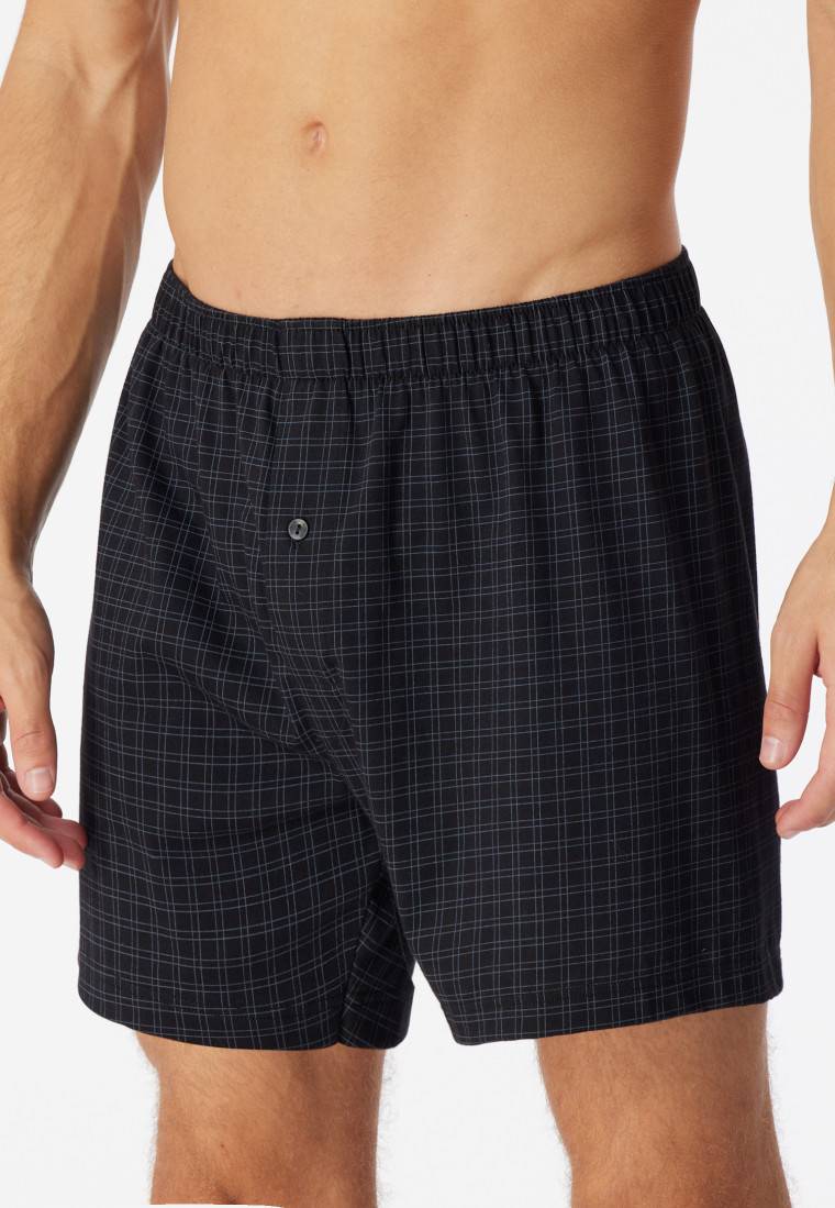 Schiesser Boxershorts Jersey schwarz kariert - Cotton Casuals Cyber Monday